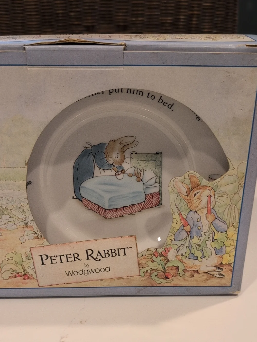 Wedgwood Peter Rabbit Collectible Nursery 3 Piece Porcelain Set Original Box Vtg